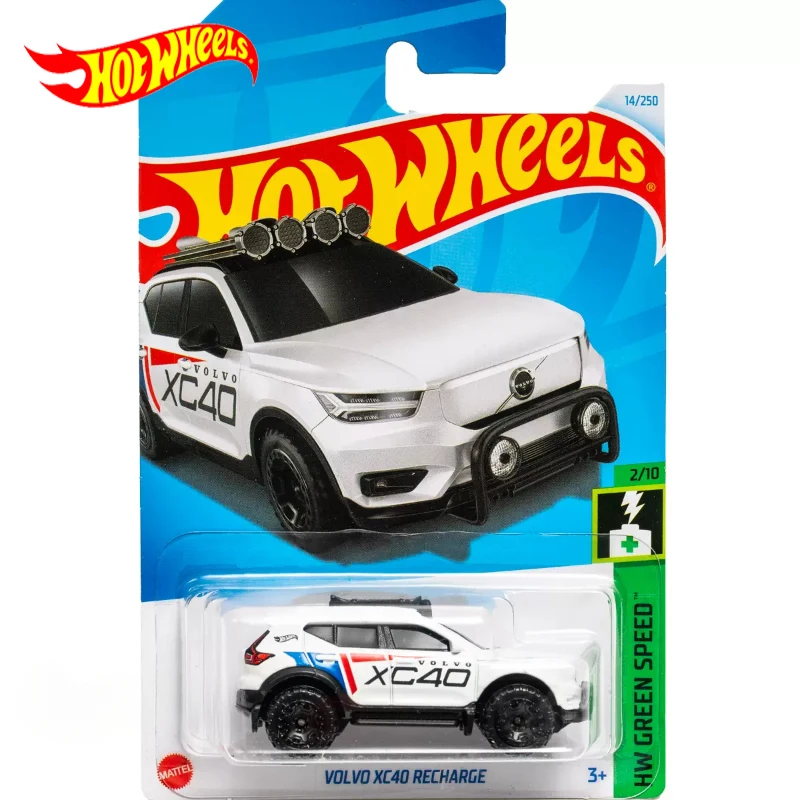 2024 Original Hot Wheels Premium Car Volvo Xc40 Ricarica Giocattoli Per Ragazzi 1/64 Diecast Alloy Vehicles Collection Green Speed Gift