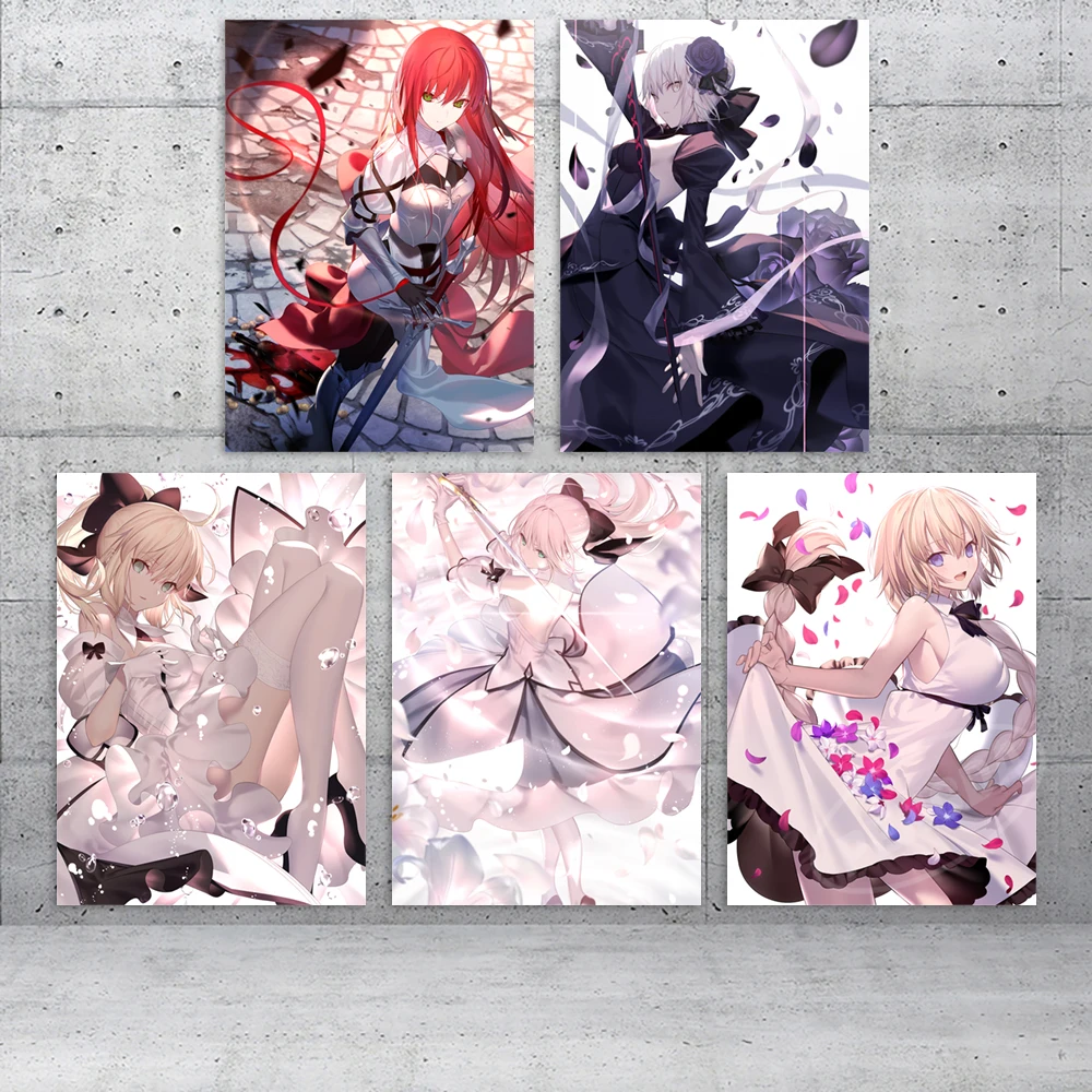 Canvas Wall Artwork Fate Grand Order Hd Printed Poster Game Home Decor Altria Pendragon Painting For Bedroom Pictures No Frame
