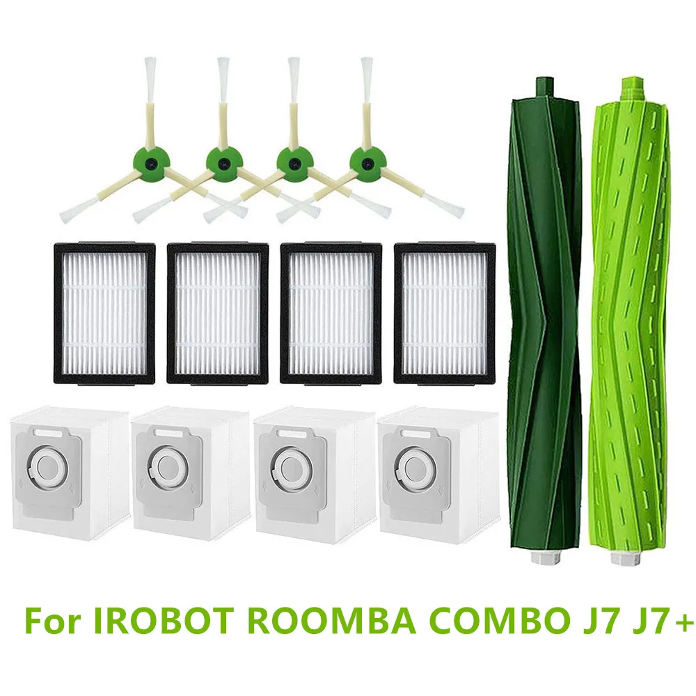Per Irobot Roomba Combo J7 Spazzole Laterali Filtri Hepa Sacchetti Per La Polvere Con Spazzola A Rullo Per Irobot Roomba Combo J7 +