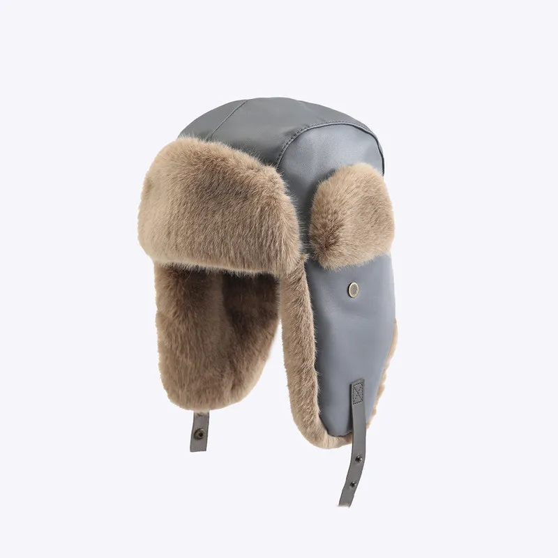 2023 Winter Bomber Hat For Women Men Antivento Pu Leather Russian Ushanka Hats Warm Earflap Trapper Cap Snow Ski Balaclava Caps