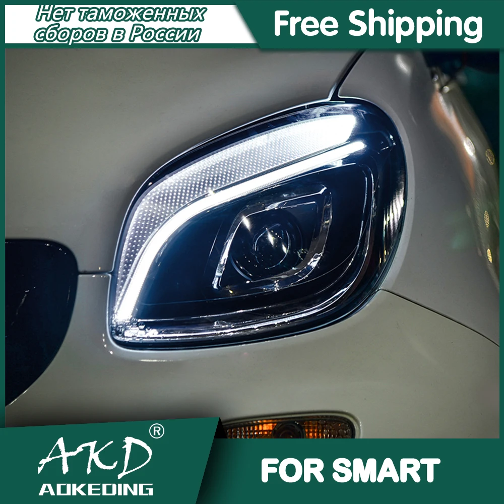 Per Fari Smart 453 2015-2018 Drl Luce Di Marcia Diurna Led Bi Xenon Lampadina Fendinebbia Accessorio Auto Smart 451 Lampada Frontale