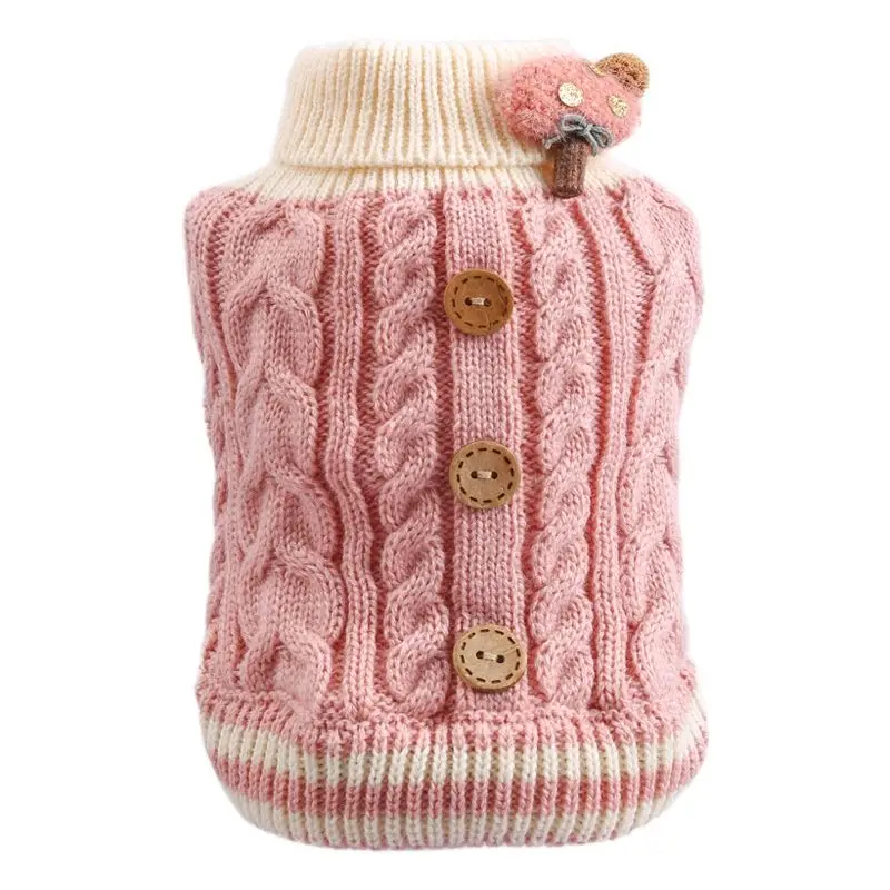 Piccolo Cane Gatto Knited Maglione Cane Ponticello Con Il Disegno Del Fumetto Cucciolo Con Cappuccio Di Inverno Vestiti Caldi Di Abbigliamento