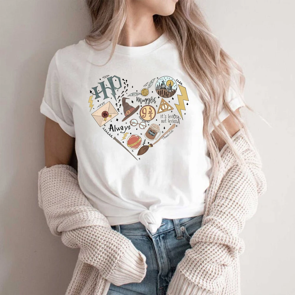 Hp Magic Movie Inspired Shirt Wizard School Home Castle T-Shirt 9 3/4 Sempre Death Hallow Tees Matching Universal Trip Tshirt