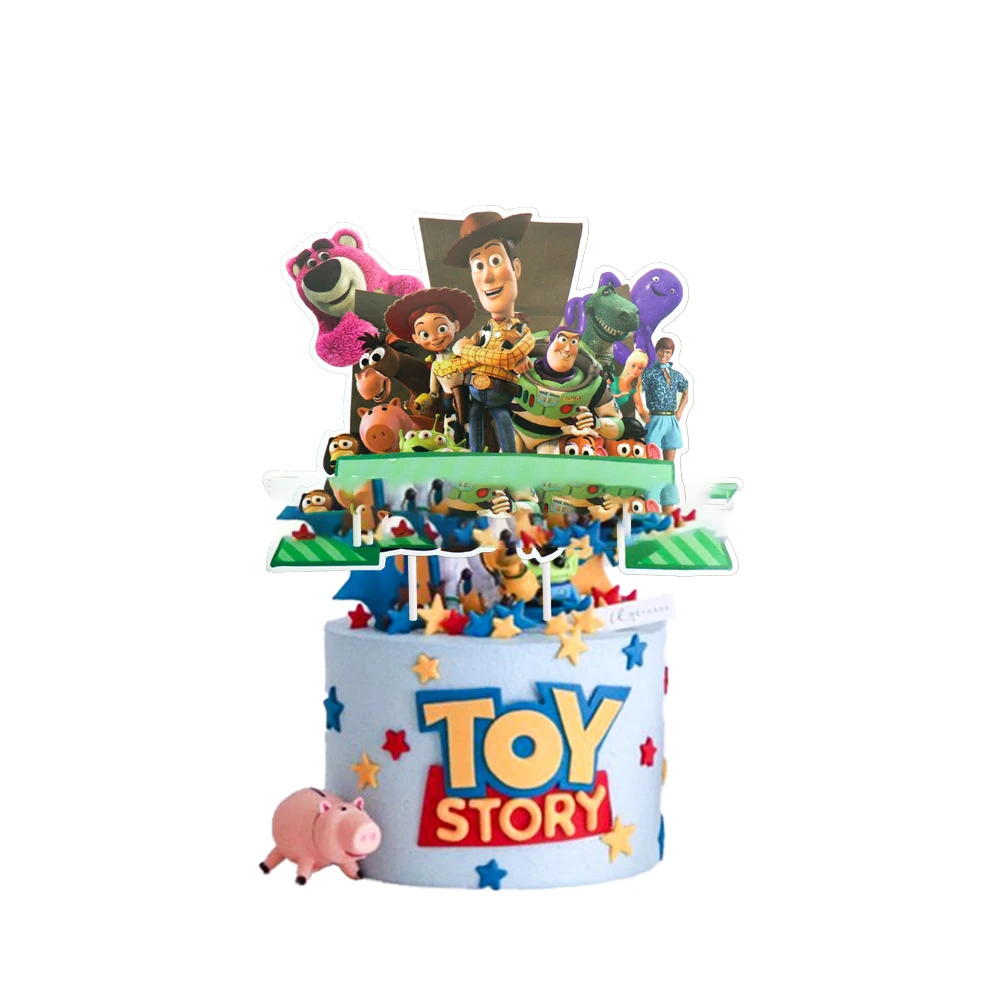 Toy Story Theme Cake Toppers Card Banner Flag Decorations Baby Shower Happy Birthday Events Party Picks 1 Pz/Lotto