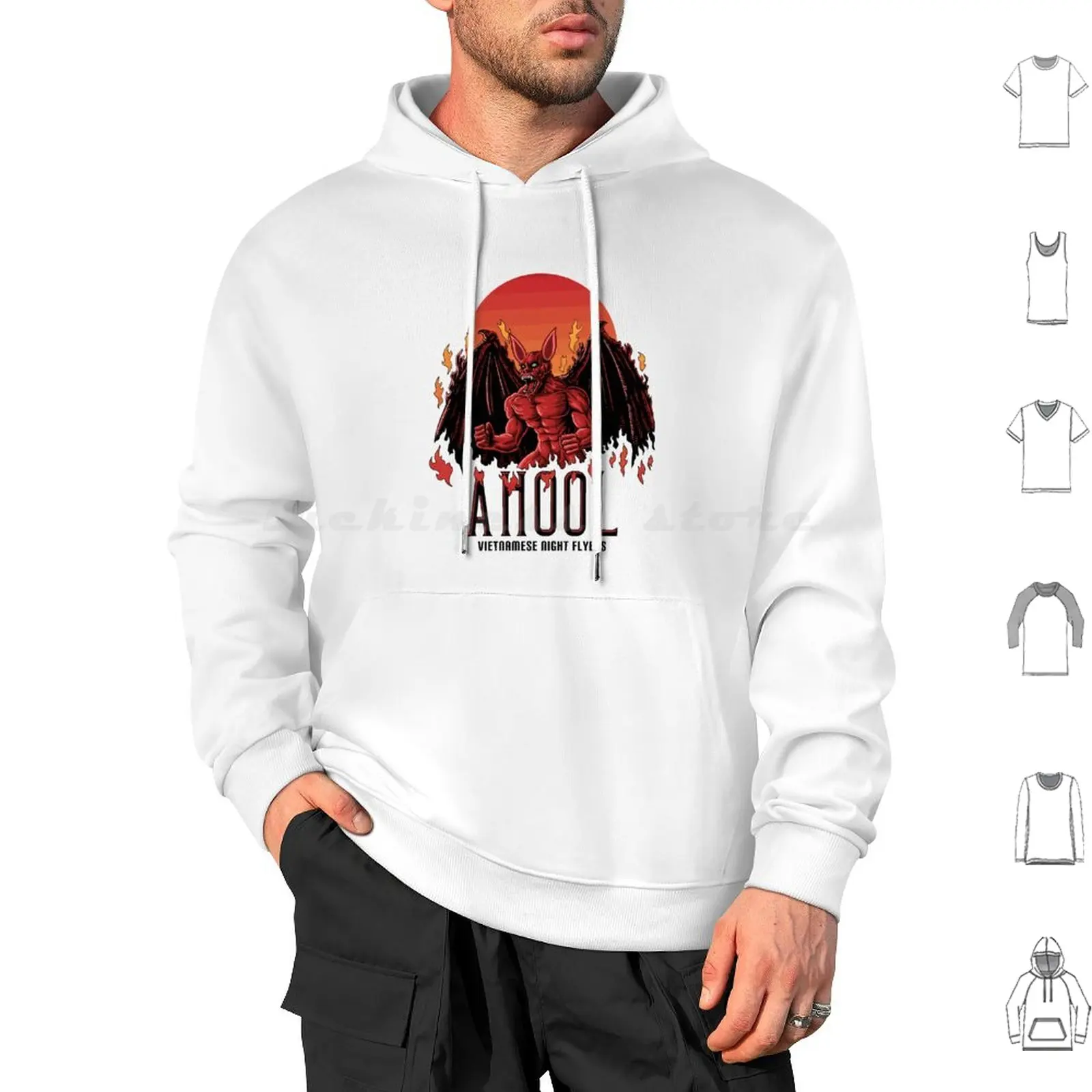 Ahool Volantini Notturni Vietnamiti Felpa Con Cappuccio Cryptid Cotone Manica Lunga Ahool Volantini Notturni Vietnamiti Cryptid Cryptozoology