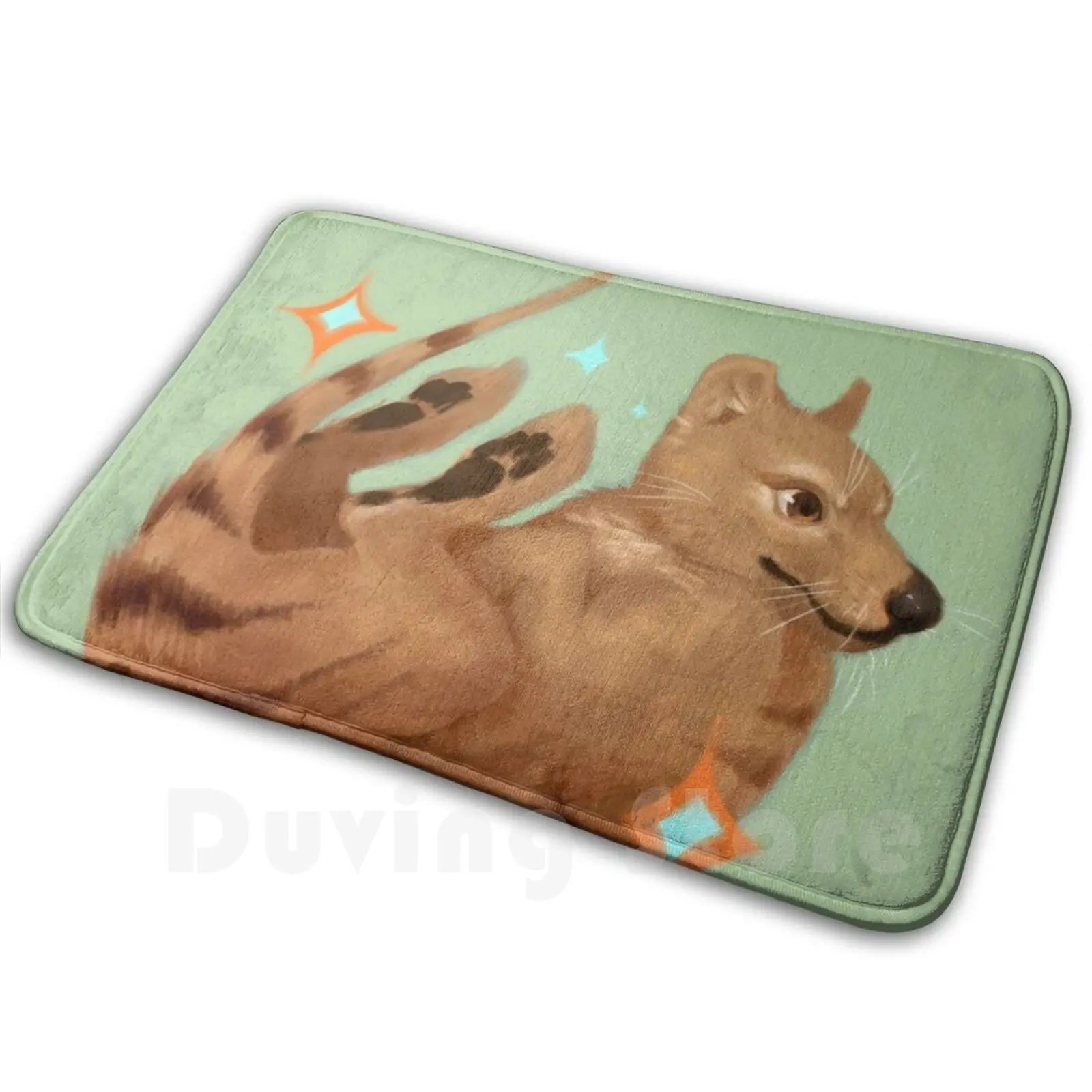 Thylacine Joey Carpet Mat Tappeto Cuscino Morbido Antiscivolo Thylacine Tasmanian Tiger Joey Marsupial Sparkle Cry5