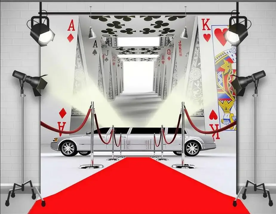 Casino Poker Red Carpet Cars Royal Celebrity Vip Light Fondali Forniture Per Feste Sfondi Per Studio Fotografico