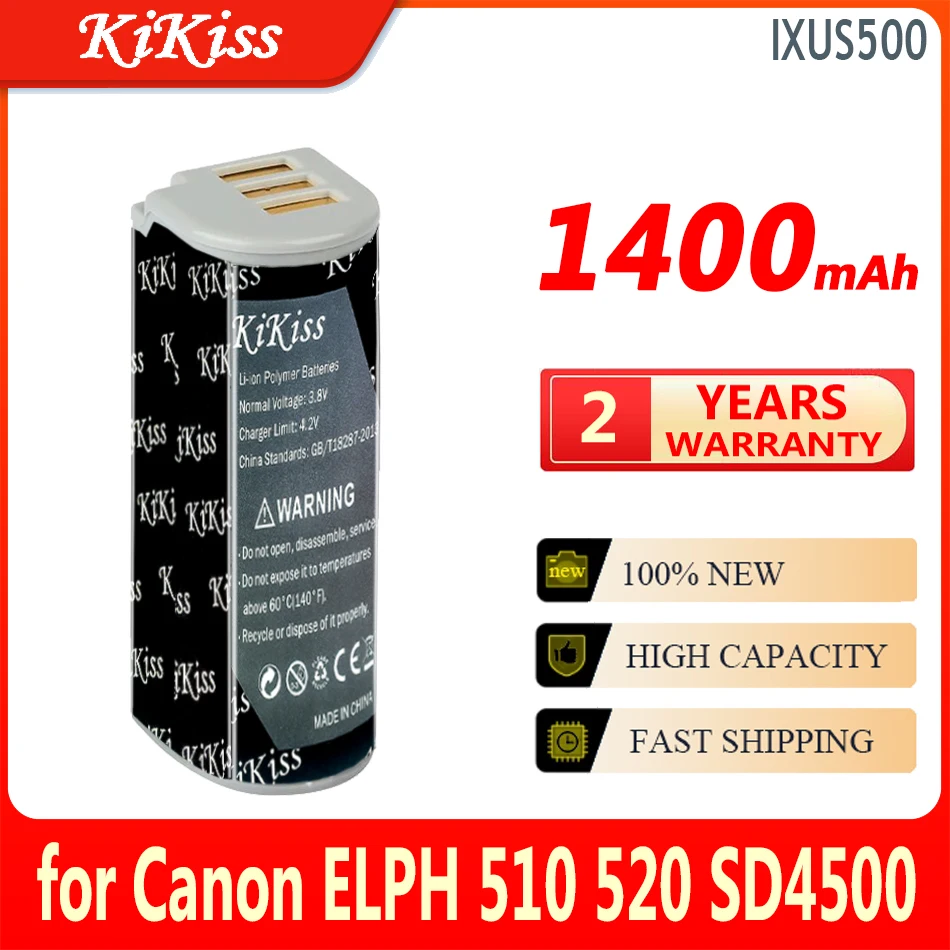 1400Mah Kikiss Potente Batteria Per Canon Elph 510 520 530 Hs Powershot N Sd4500 Is Ixus 1000 1100 500 Hs Ixy 50S Fotocamera