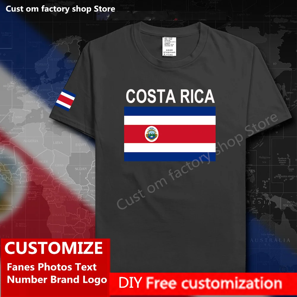 Maglietta In Cotone Costa Rica Ventagli In Jersey Personalizzati Nome Fai Da Te Numero Marchio Logo Hip Hop T-Shirt Casual Allentata Cri Costa Rica Ti