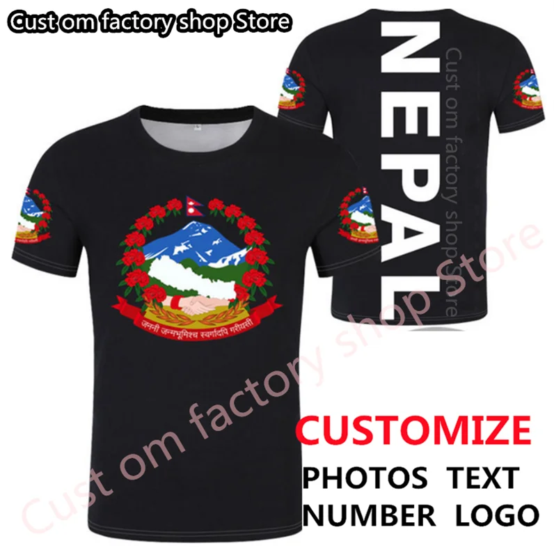 Nepal T Shirt Logo Free Custom Made Name Number Npl T-Shirt Nation Flag Np Republic Nepalese Nepalese College Print Photo Clothing