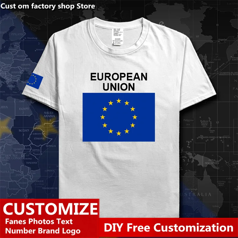 Unione Europea United In Diversity Eu Eur Country T Shirt Custom Jersey Fans Nome Fai Da Te Numero Logo Fashion T-Shirt Casual Allentata