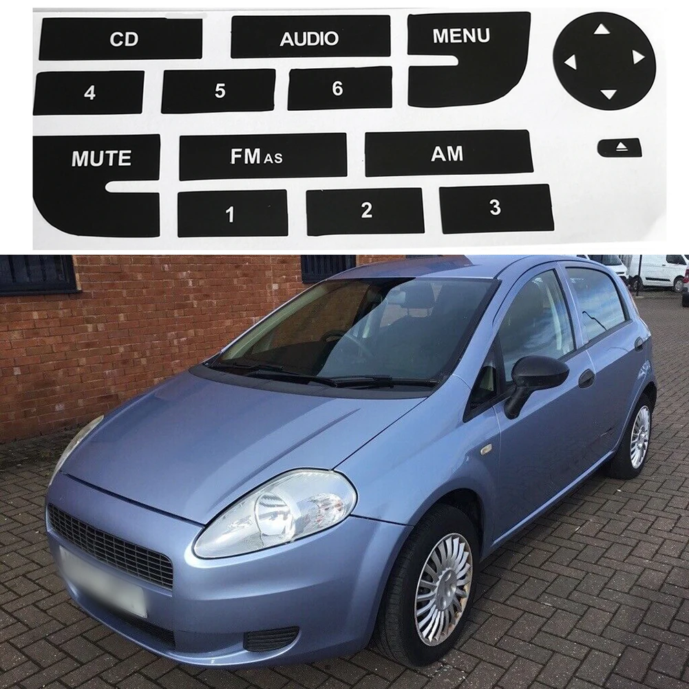 Riparazione Decalcomanie Pulsante Radio Ricambi Auto Interni Auto Trim Nero Opaco Radio Multimediali Per Fiat Grand Punto