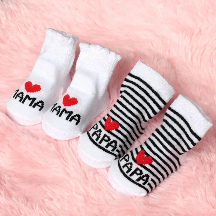 Calzini Per Bambini In Cotone Mini Cute Girls Boys Love Dad Love Mum Calzini Per Bambini Appena Nati Toddler Baby Floor Bedding Socks Baby Cheap Stuff