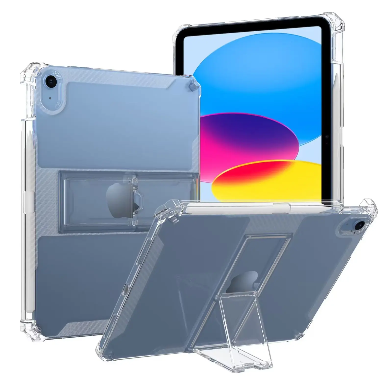Custodia Antiurto In Silicone Shell Pc Stand Cover Per Xiaomi Pad 5 Pro 12.4 Xiaomi Pad 5/5 Pro Oppo Pad Air 10.3 Oppo Pad 11 Clear Tablet