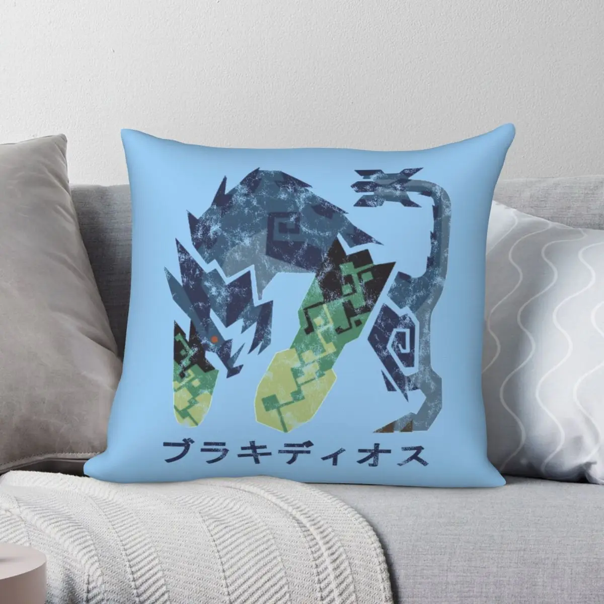 Monster Hunter World Square Federa Poliestere Lino Velluto Creativo Zip Decor Cuscino Per Auto