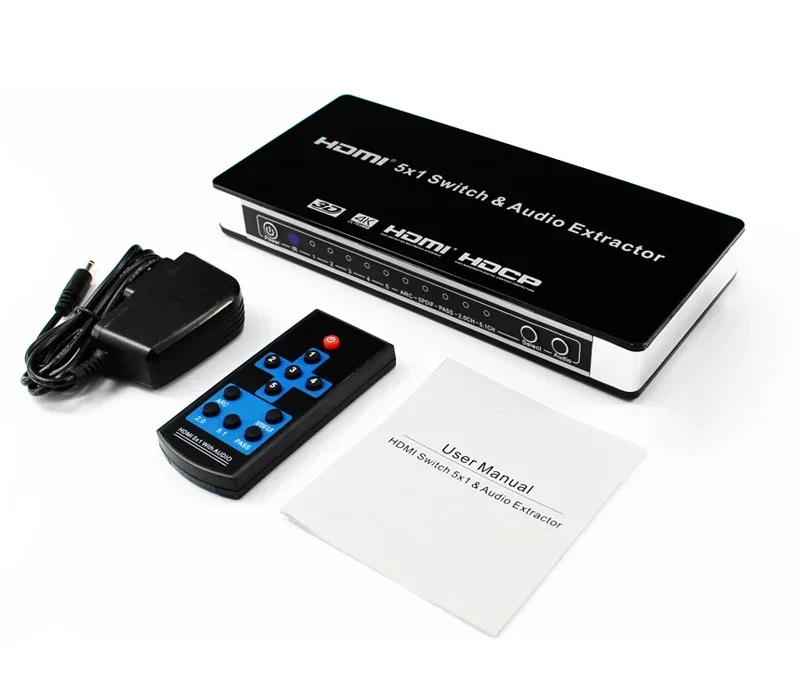 4K 3D 5X1 Switch Hdmi 5 In A 1 Out 5X1 Switcher Con Estrattore Audio Arc Edid Per Ps4 Ps5 Xbox Tv Box Pc Portatile A Monitor Tv