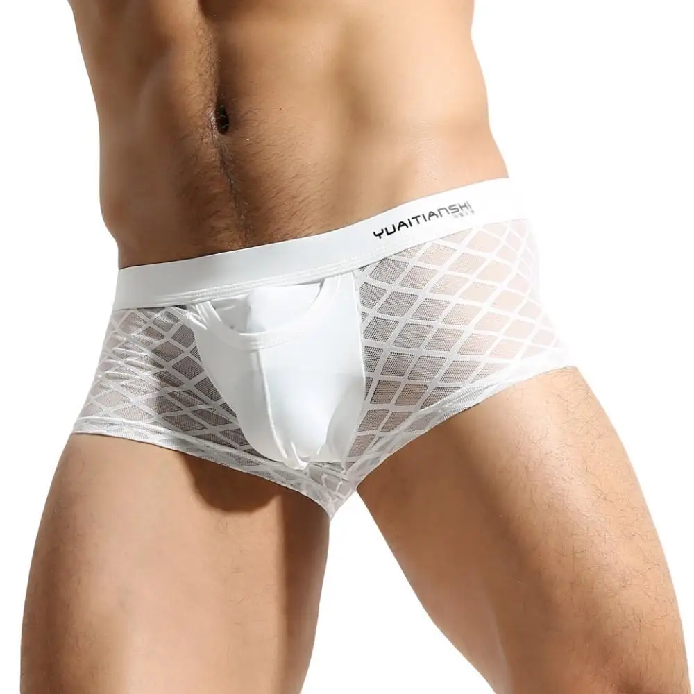 Sexy Mesh Intimo Uomo Boxer Pizzo Trasparente Mutandine Maschili Boxer Estate Traspirante Mutande Sexy Boxer Per Uomo