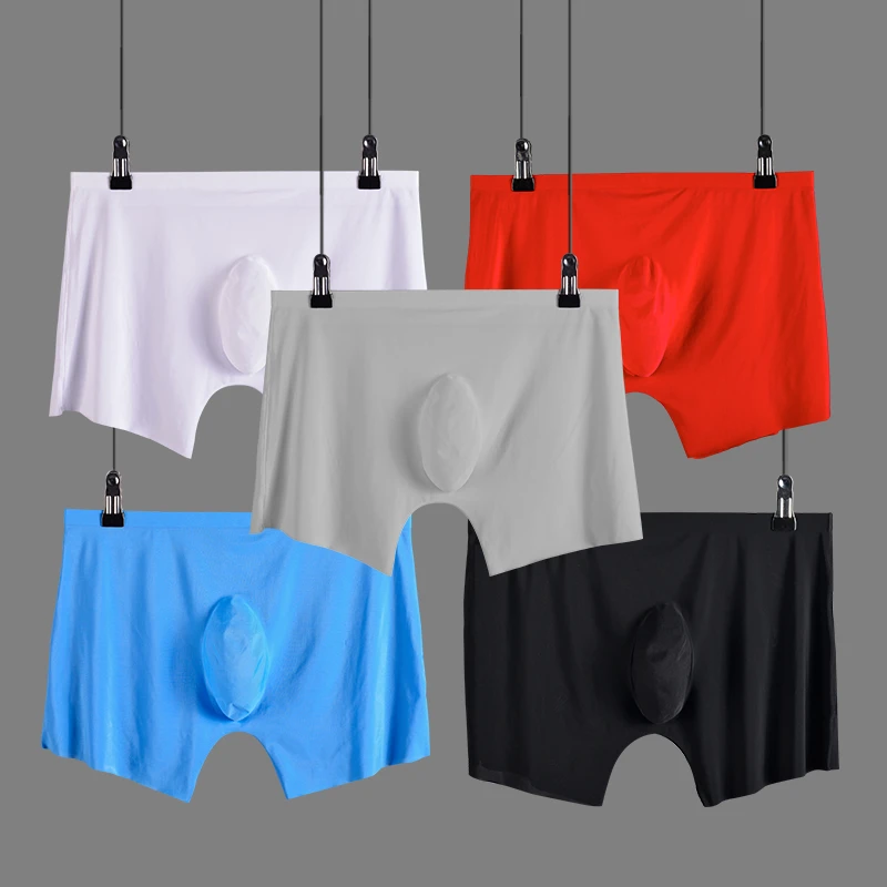 Intimo Uomo Boxer Shorts Mens Ice Silk Seamless U Convesso Design Mutande Da Uomo Maschili Sexy Molto Morbide