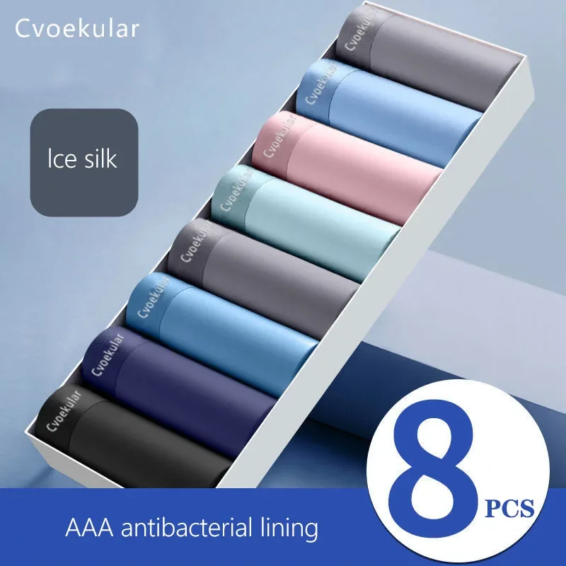 Cvoekular Man Boxer Underwaer Ice Silk Sous Vetement Homme Sexy Lingerie Mutande Bokserki Meskie Calzoncillos Shorts Mutandine