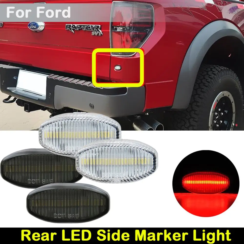 Per Ford F150 Svt Raptor 2010-2014 2 Pezzi Lente Trasparente O Affumicata Auto Posteriore Led Rosso Indicatore Di Direzione Laterale Indicatore Di Dir