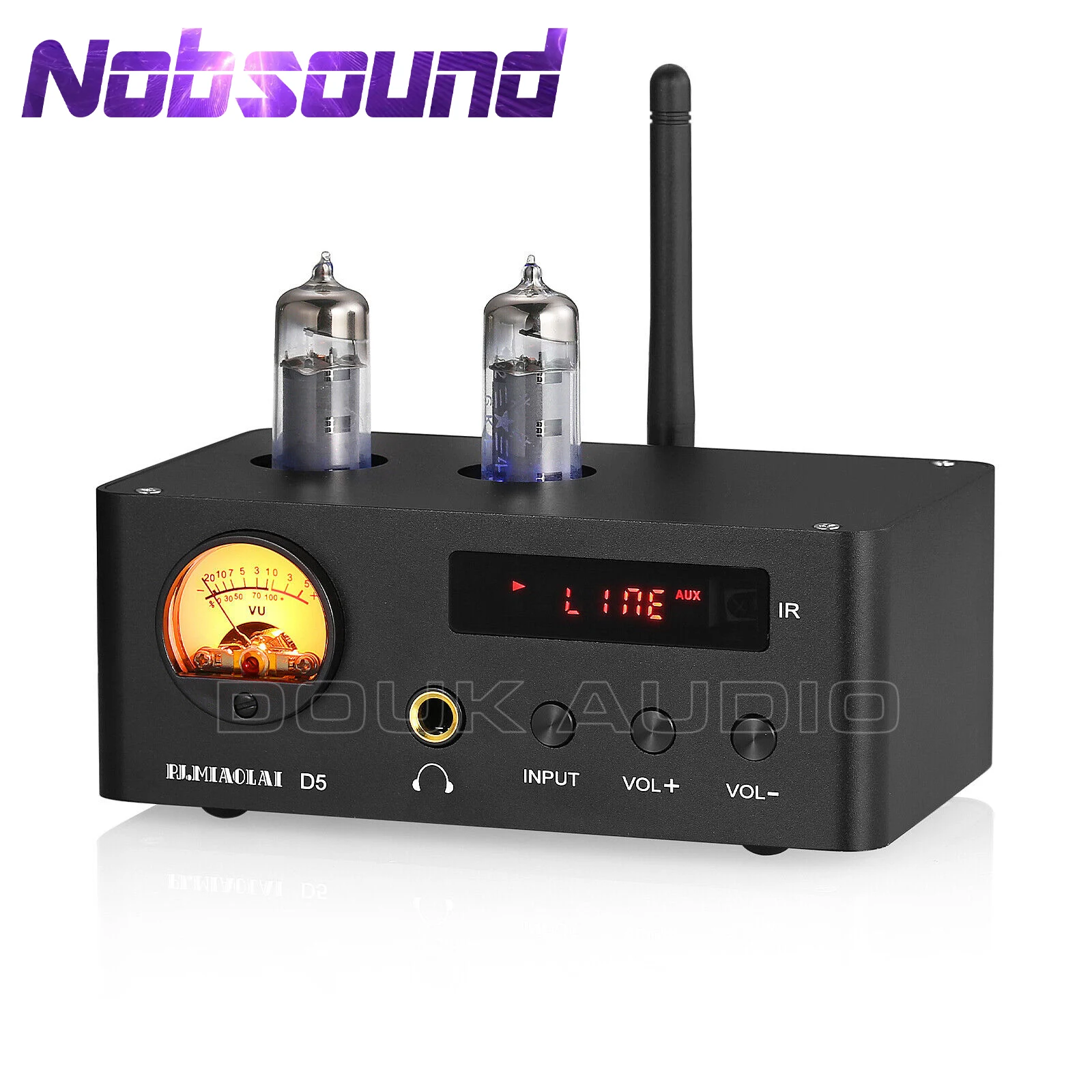 Nobsound Mini Bluetooth 5.0 Amplificatore Valvolare Con Misuratore Vu Lettore Musicale Usb Amplificatore Per Cuffie 80W 80W