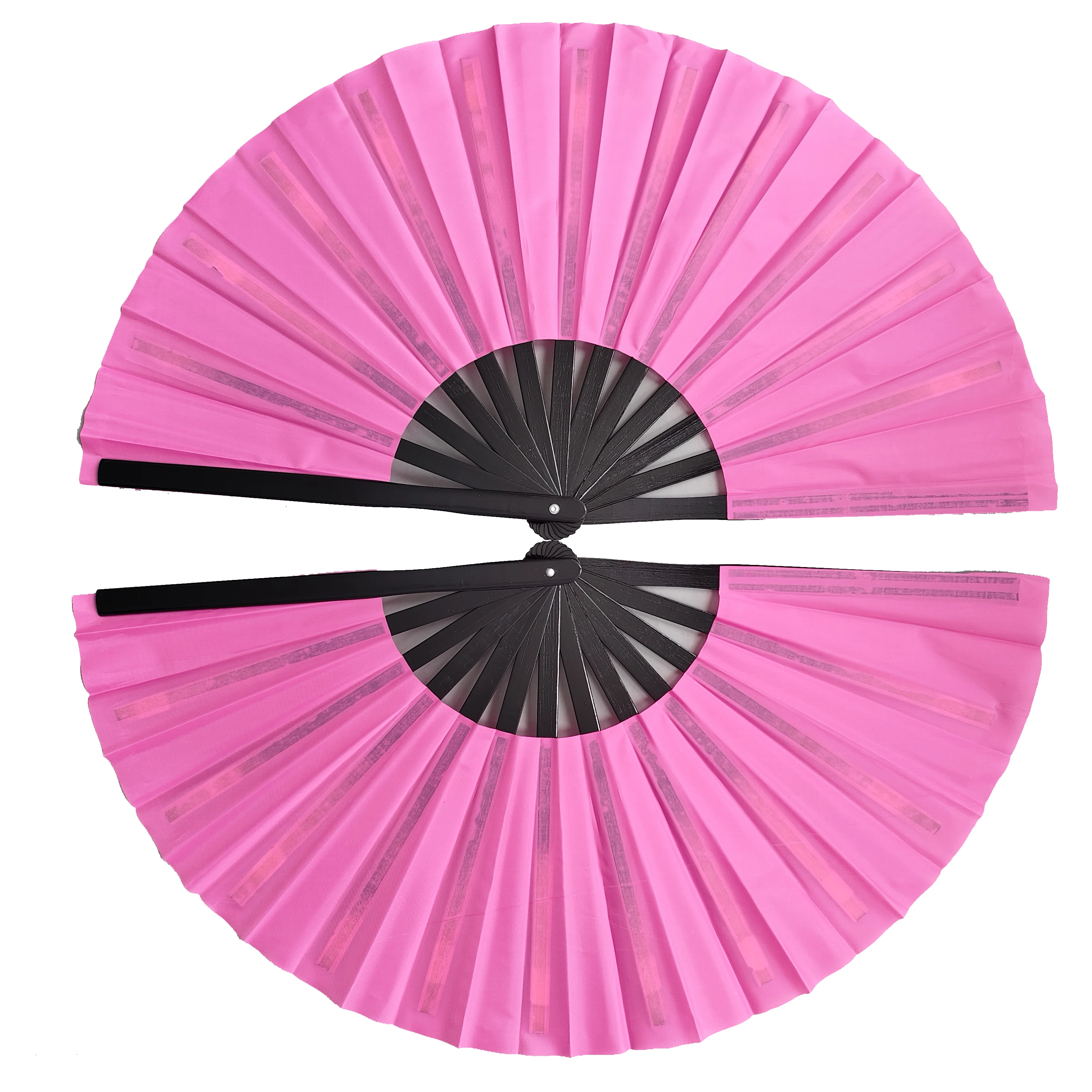 Tai Chi Fan 34Cm Redbone Fan Bamboo Chinese Kung Fu Fans Fan Di Arti Marziali Di Alta Qualità Two Hands Fans Pure Pink Wushu Fitness