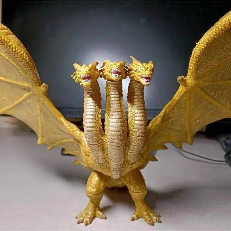 2022 New Godzilla: King Of The Monsters 3 Head King Ghidorah Dragon Soft Glue Action Figure Collection Toy