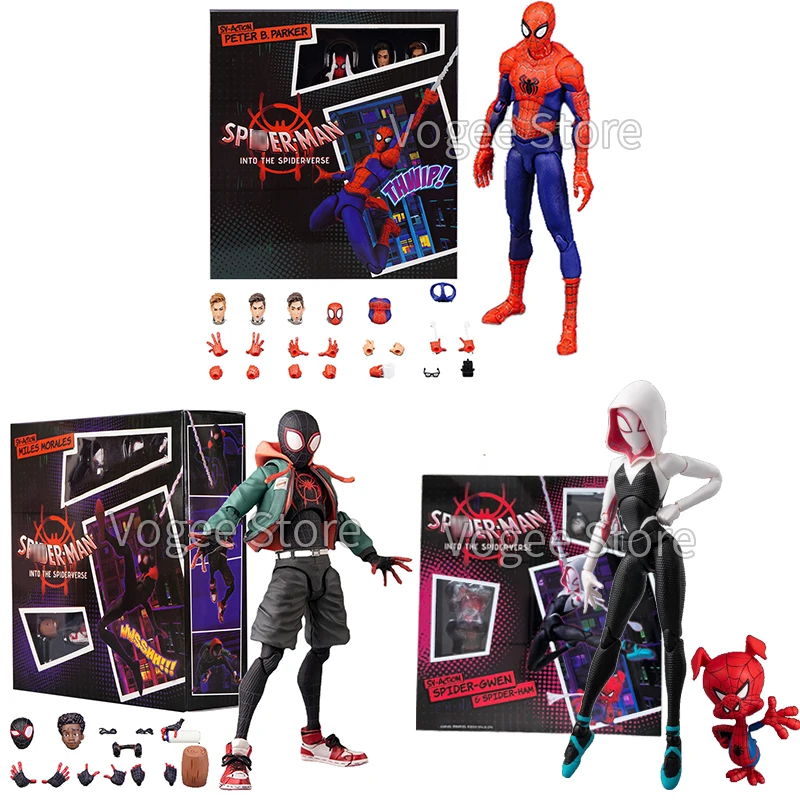 Sentinel Sv Spiderman Miles Morales Honduras Stacy Action Figure In The Spider Verse Peter Miles Figurine Regalo Di Giocattoli Modello Honduras