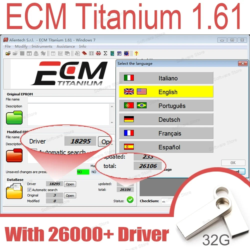 Ecm Titanium 1.61 Per Kt-/ Ag E K- Ess V2 Ecm Titanium 1.61 Con Driver 18259 + Ecm Titanium 26000 Driver Per Riparazione Ecu