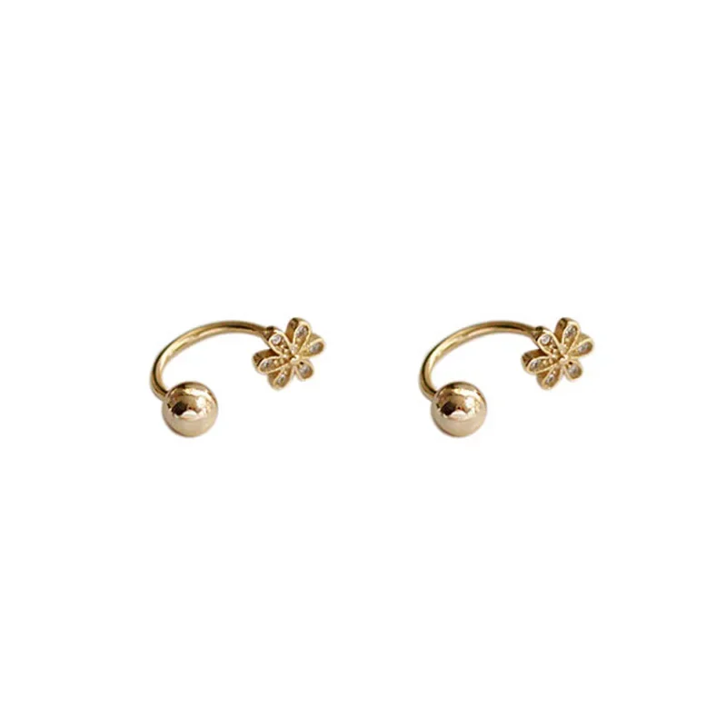 Veri Orecchini In Oro 14 Carati Orecchini Da Donna Fine Aros Mujer Oreja Orecchini Rosa Per Donna Orecchini 14 K Gioielli In Oro Giallo Bizuteria