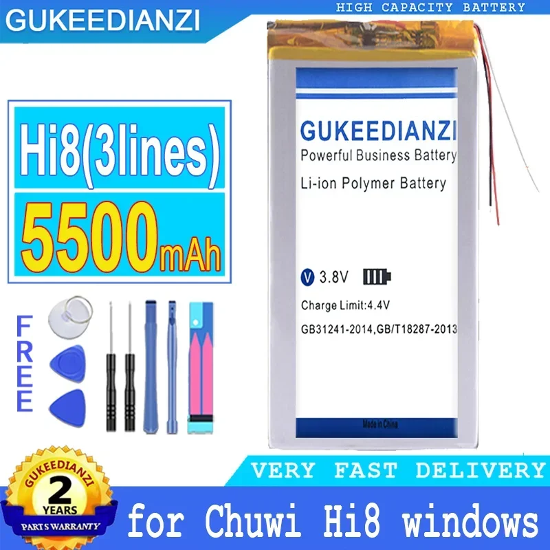 5500Mah Gukeedianzi Batteria Hi8 (3 Linee) Per 8 "Chuwi Hi8 Per Windows Tablet 3263156 3565158 Sostituzione Bateria Baterij + Tools