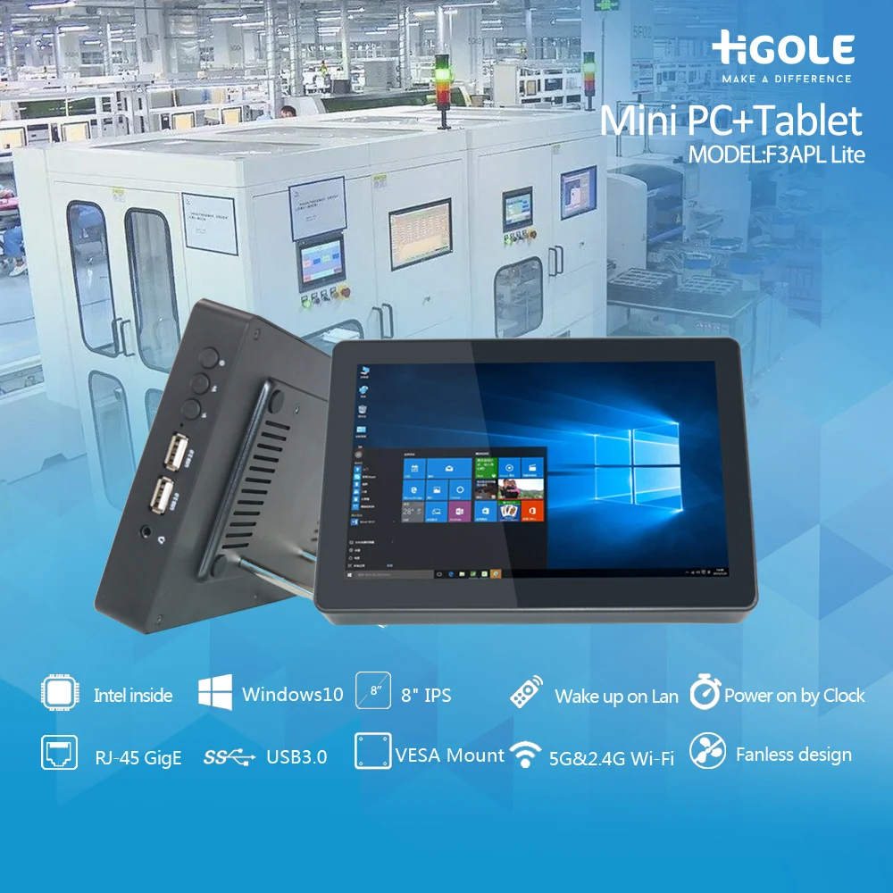 Higole F3Apl Mini Pc Tablet Pad 8 Pollici 1280*800 Windows 10 Intel N3350 Quad Core Hdmi Compatibile 4G Ram 64G Emmc Mini Pc Computer