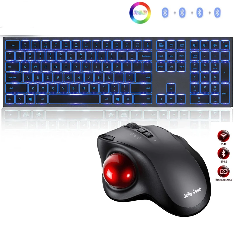 Tastiera Bluetooth Retroilluminata Per Tastiera Wireless Retroilluminata Con Tastiera Ricaricabile Multi-Dispositivo Windows Per Tablet Portatile