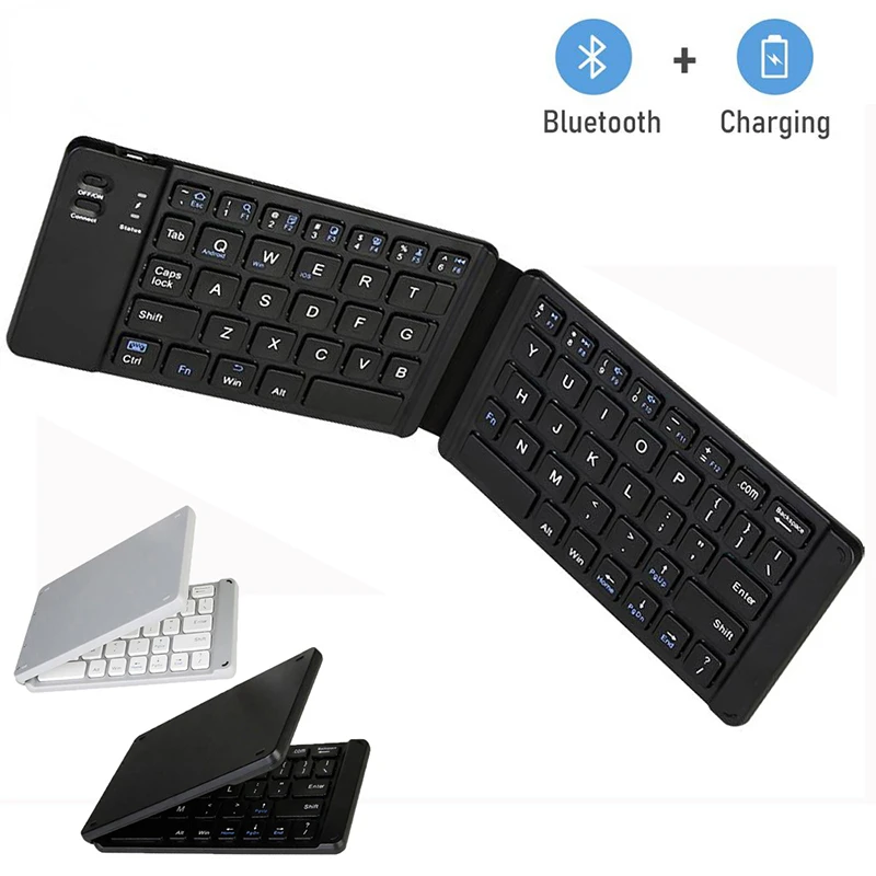 Bow Mini Tastiera Bluetooth Wireless Tastiera Pieghevole Ricaricabile Tastiera Bluetooth Pieghevole Usb Per Windows Android