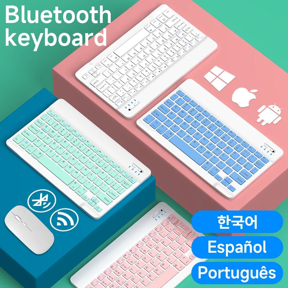 Tastiera Wireless Tastiera E Mouse Bluetooth Per Android Ios Windows Per Xiaomi Samsung Huawei Apple Tablet Tastiera E Mouse