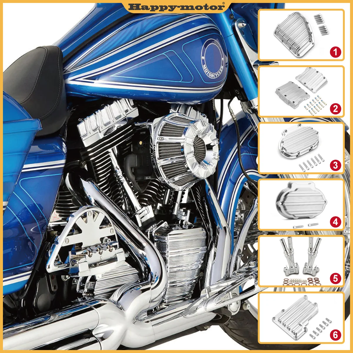 Chrome Gauge Twin Cam Rocker Side Transmission Lifter Block Covers Per Harley Dyna Touring Electra Road Street Glide