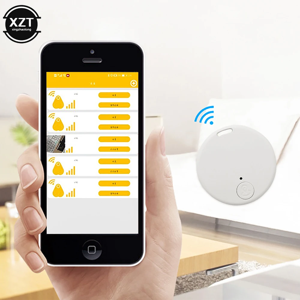 Bluetooth Anti-Lost Device Tracker Mini Round Tag Key Per Pet Cat Dog Kids Alarm Bag Portafoglio Tracking Smart Finder Locator Gps