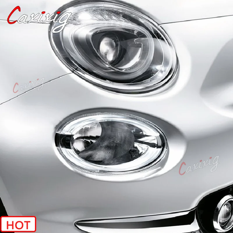 2X Protezione Fari Auto Pellicola Tinta Fumo Nero Tpu Adesivi Protettivi Trasparenti Per Fiat 500 Abarth 2013-2020 Accessori