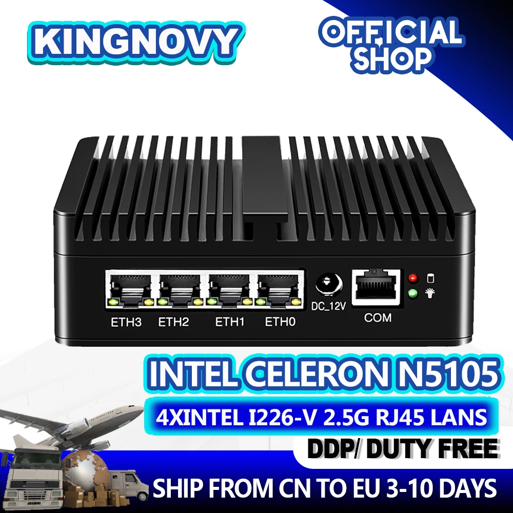 Pfsense Firewall N5105 N100 Router 4X Intel 2.5G I225 I226 Lan 2 Xddr4 Mini Pc Industriale Senza Ventola 4Xusb Hdmi2.0 Opnsense Pve Esxi