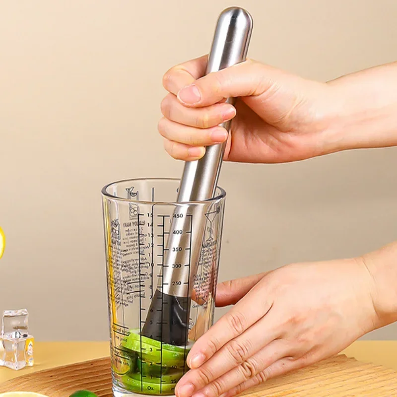 Martello Per Ghiaccio Tritato In Acciaio Inossidabile Bastoncini Per Ghiaccioli Multifunzionali Cocktail Swizzle Stick Fruit Lemon Muddle Pestle Bar T