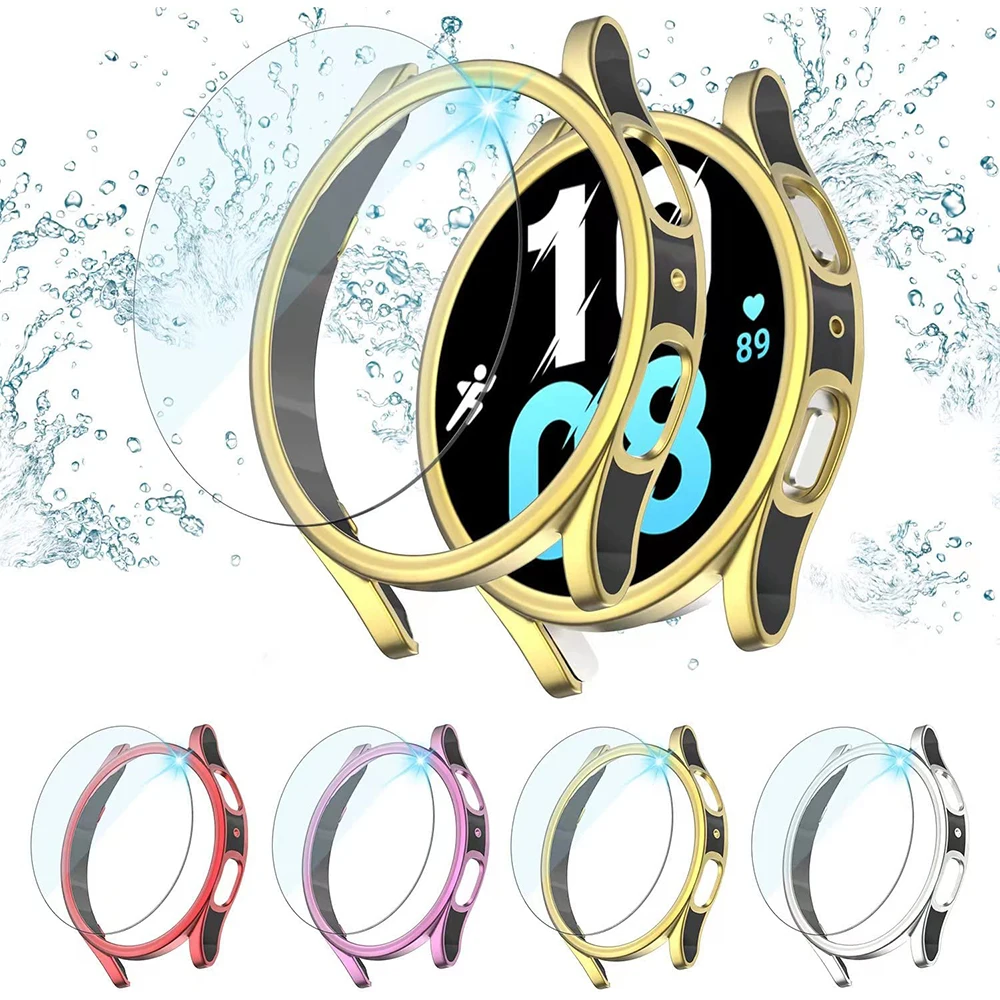 Vetro + Custodia Per Samsung Galaxy Watch 5/5 Pro Impermeabile Pc Galaxy Watch 5 40Mm 44Mm Cover Watch 5 Pro 45Mm Cover + Screen Protector