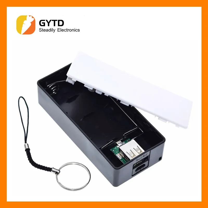 2 X18650 Usb Power Bank Case Kit 18650 Caricabatteria Fai Da Te Box Shell Kit Nero Per Smart Phone Mp3 Electronic Mobile Charging