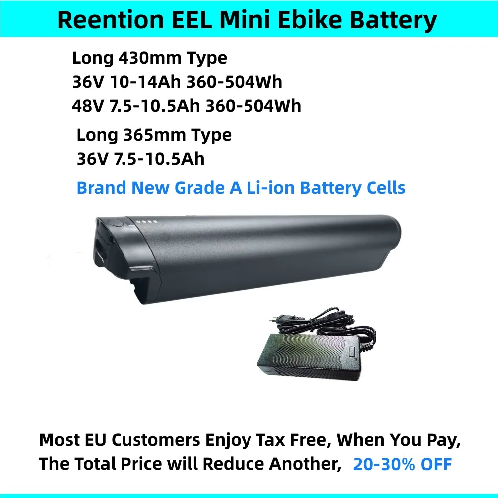 Reention Eel Mini E-Bike Batteria 36V 10Ah 10.4Ah 13Ah 14Ah Per Trifase One Minerva Vitesse Force Quartz Aton Allegro Bike