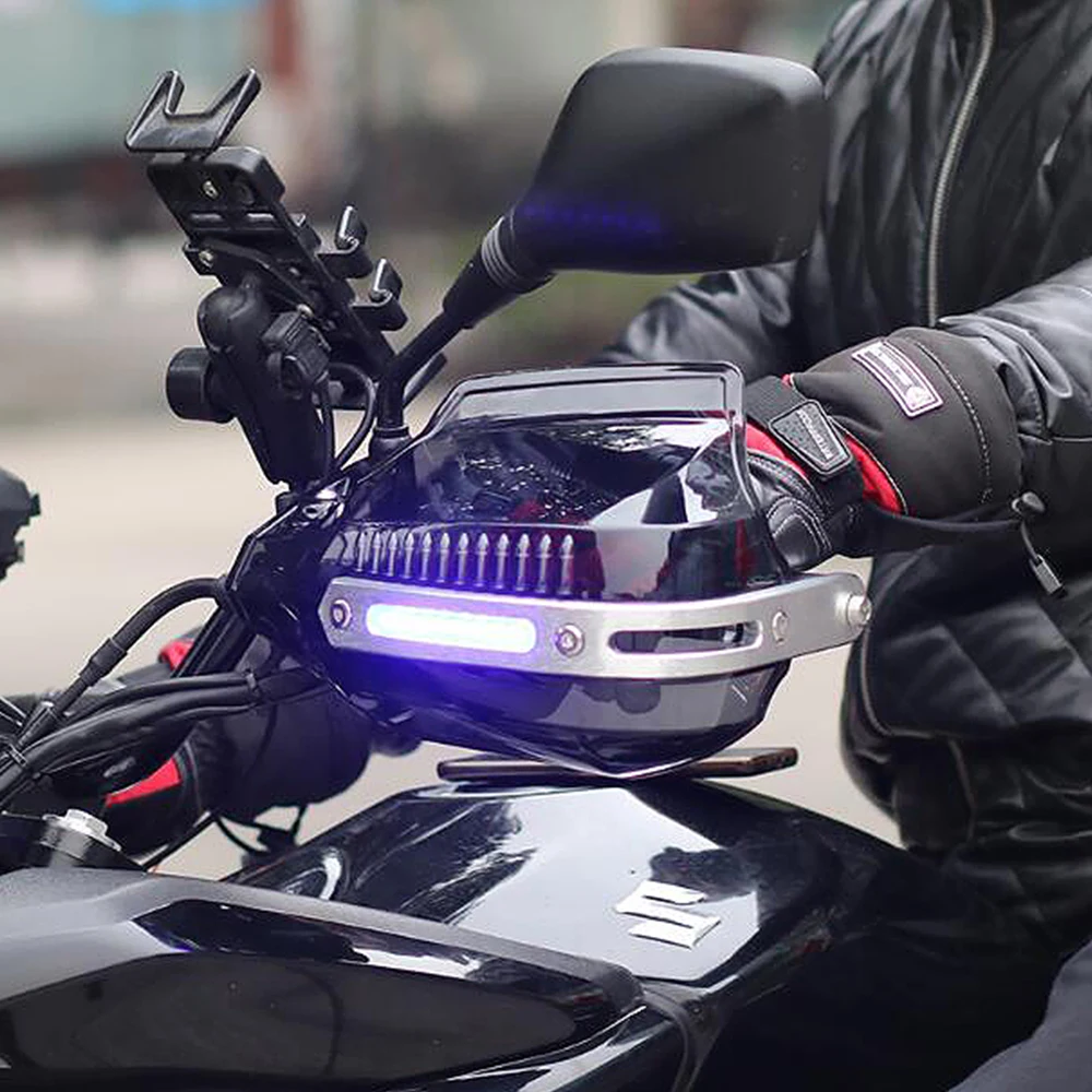 Motorcycle Handlebar Hand Protector With Led Light Handguards Hand Guard Moto Accessories For Kawasaki Er6N J300 Kle500 Bmw K100