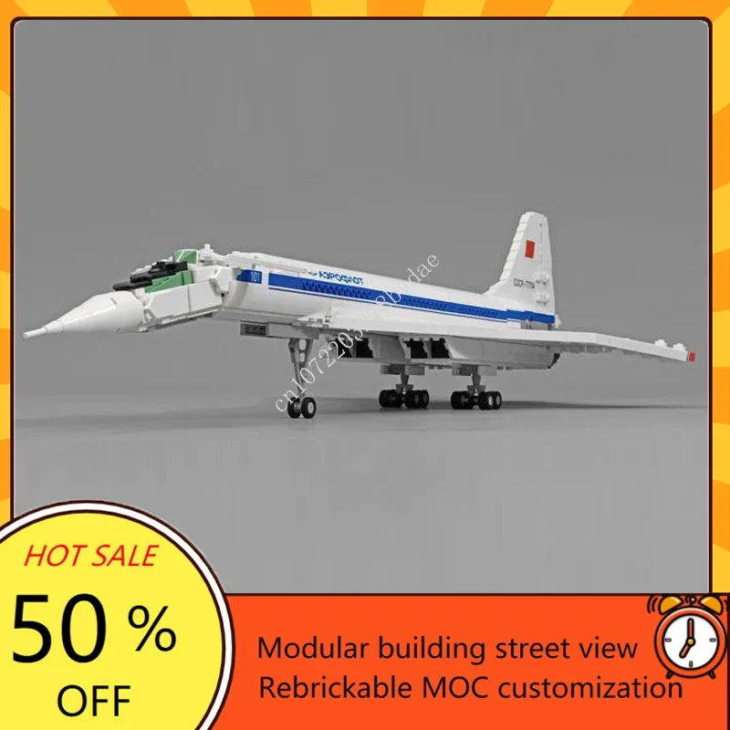 1846Pcs Mocs New Concorde Aircraft Tupolev Tu-144D Supersonic Aircraft Model Building Blocks Mattoni Assemblaggio Giocattoli Regalo Di Natale
