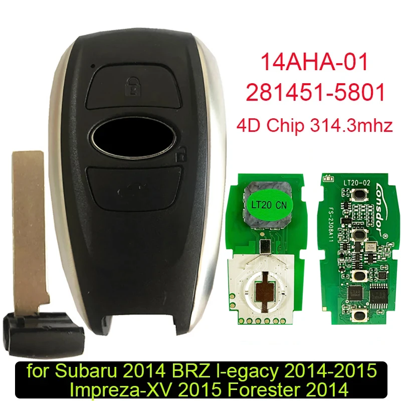 Cn034010 Chiave Remota Per Subaru Brz L-Egacy Impreza-Xv Forester Auto Smart Card Keyless Go 4D Chip 314.3Mhz 14Aha-01 281451-5801