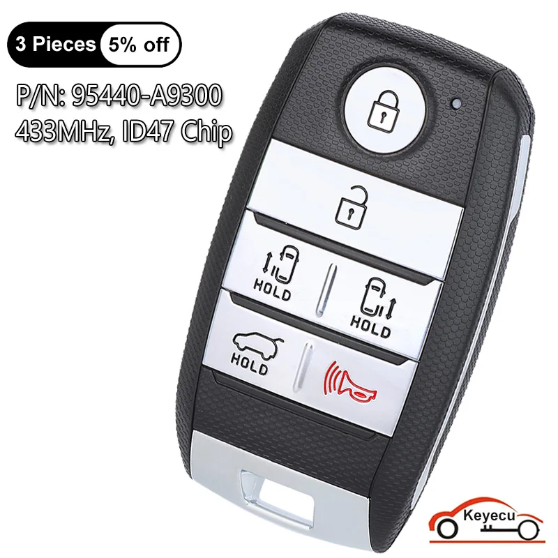 Keyecu 6 Pulsanti 433Mhz Id47 Chip Per Kia Sedona 2015 2016 2017 2018 2019 2020 Auto Smart Remote Key Fob Muslimah