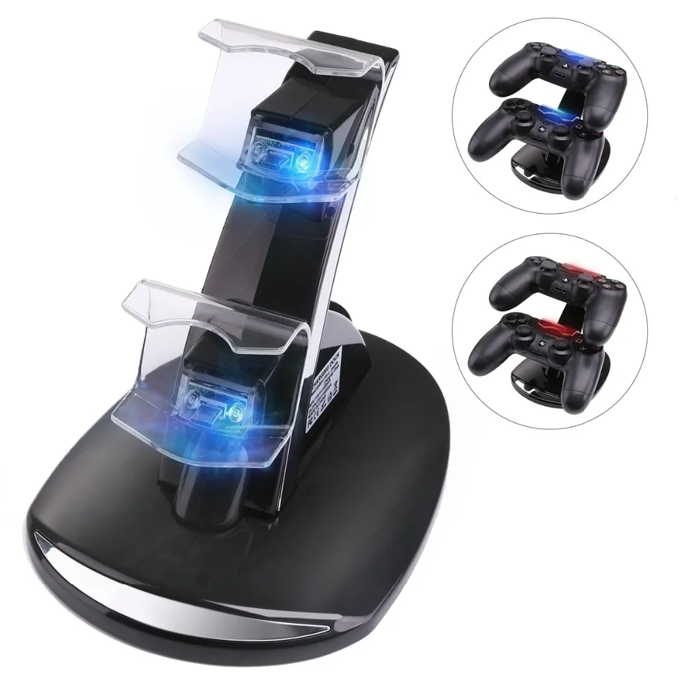 Usb Ps4 Stazione Di Ricarica Base Di Ricarica Controller Caricatore Dock Led Dual Per Sony Playstation 4 Controller Ps4 / Ps4 Pro /Ps4 Slim