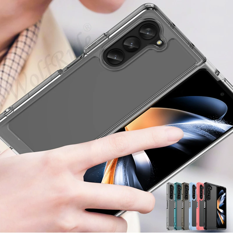 Per Samsung Z Fold 5 Cover Samsung Z Fold 5 5G Capas Nuovo Colore Trasparente Antiurto Clear Fundas Samsung Galaxy Z Fold 5
