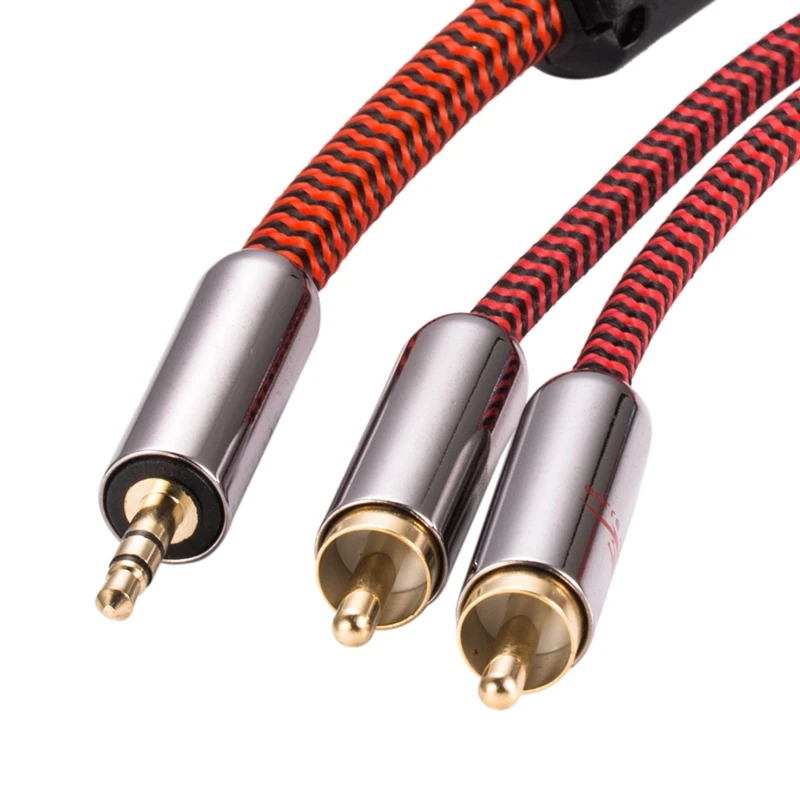 Cavo Audio Premium Mini Jack Da 3.5Mm A Doppio Rca Per Auto Aux Pc Amp Headphone 3.5 A 2 Rca Ofc Cavo Altoparlante 1M 2M 3M 5M 8M 10M